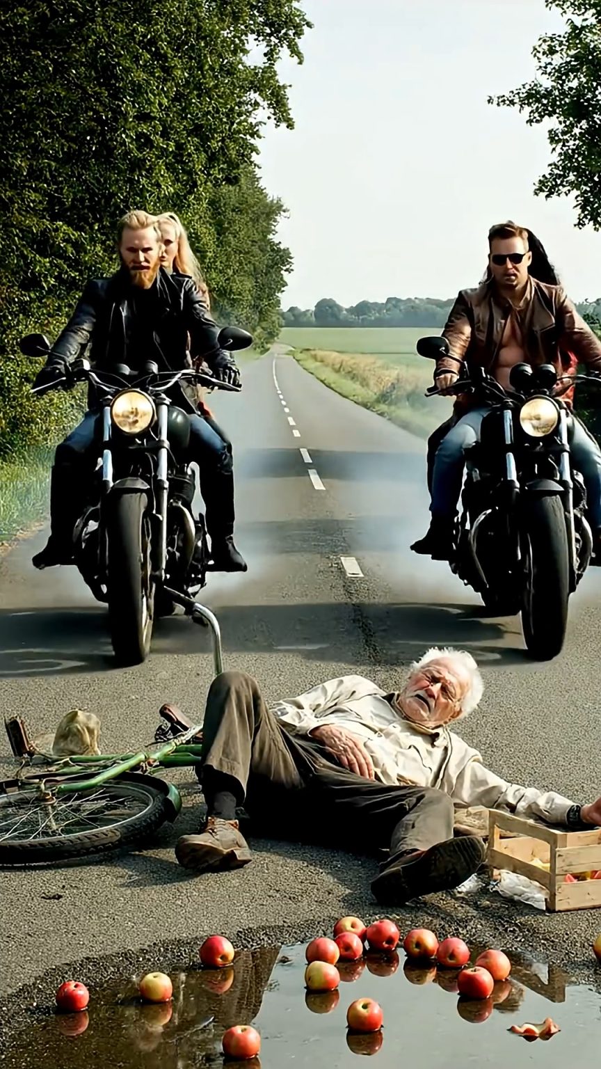 Man Collide A Biker and an Elderly Man Collide Over a Bag of Apples — But the ...