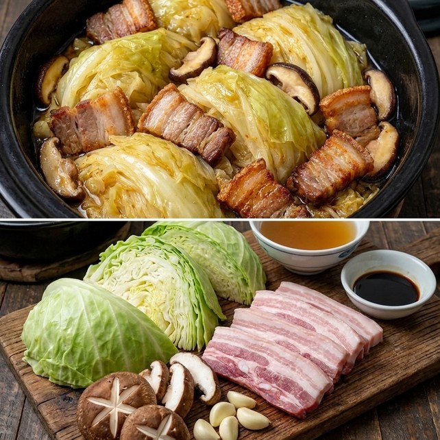 Cabbage rolls cooking slowly in rich savory tomato and beef sauce