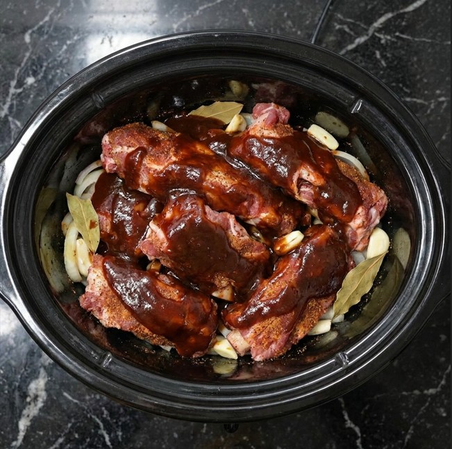 Bone-in beef short ribs seasoned with smoked paprika garlic salt and pepper